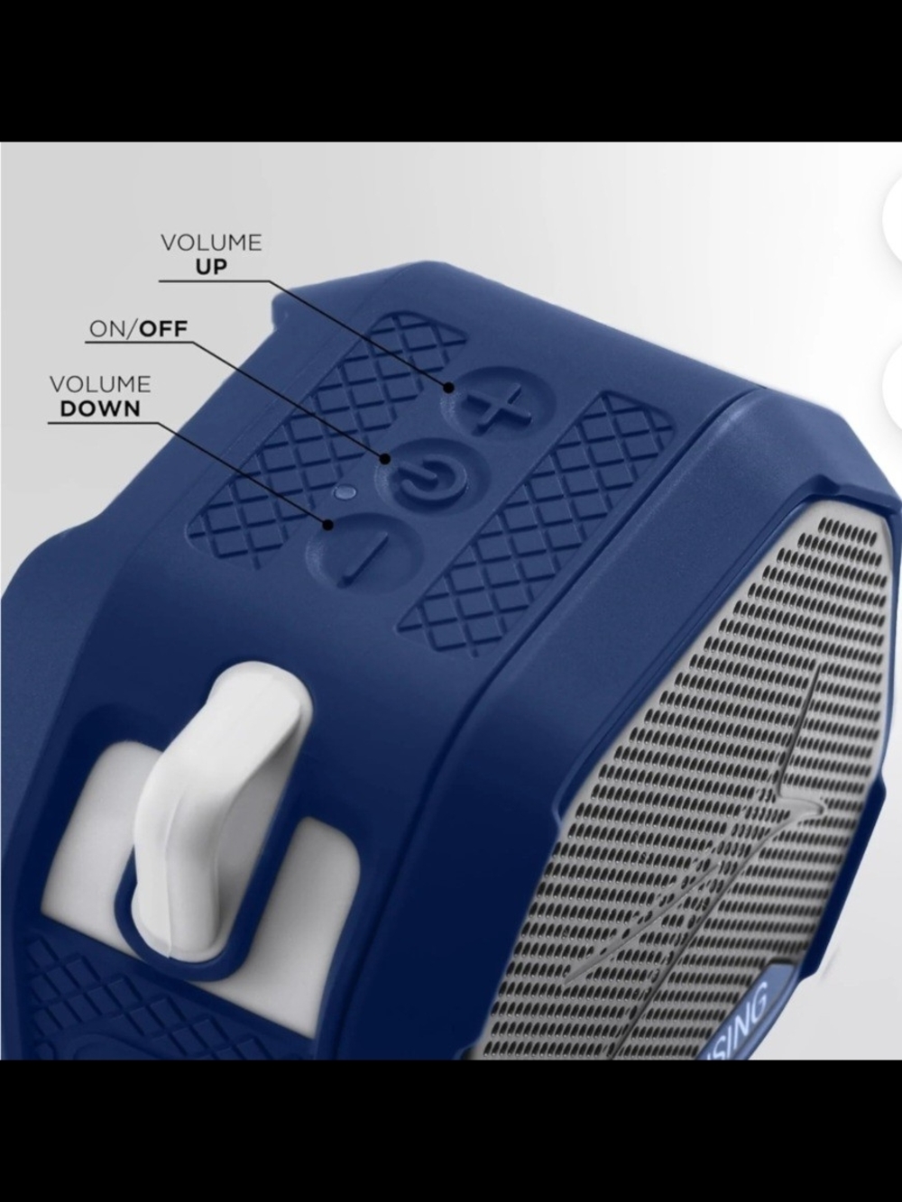 Blue Portable Bluetooth Speaker with Carabiner - Picture 4 of 6